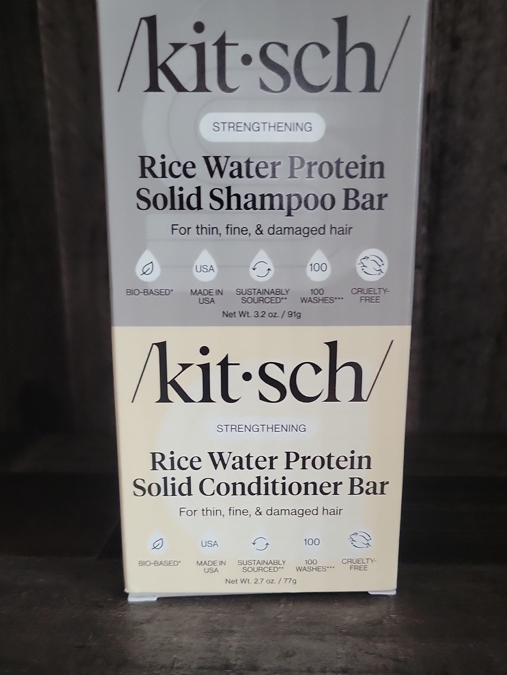 Kitsch Rice Water Protein Solid Shampoo & Conditioner Duo